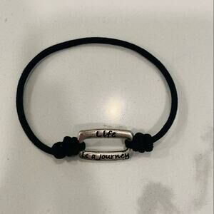 Black Cord Silver Message Life is a Journey Not a destination
